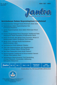 Image of JANTRA JURNAL SEJARAH DAN BUDAYA VOL 10 NO 1 JUNI 2015