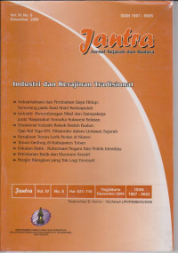 Image of JANTRA JURNAL SEJARAH DAN BUDAYA VOL IV NO 8 DESEMBER 2009